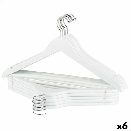 Juego de Perchas Max Home Blanco Madera Acero 44,5 x 23 x 1 cm 10 Piez