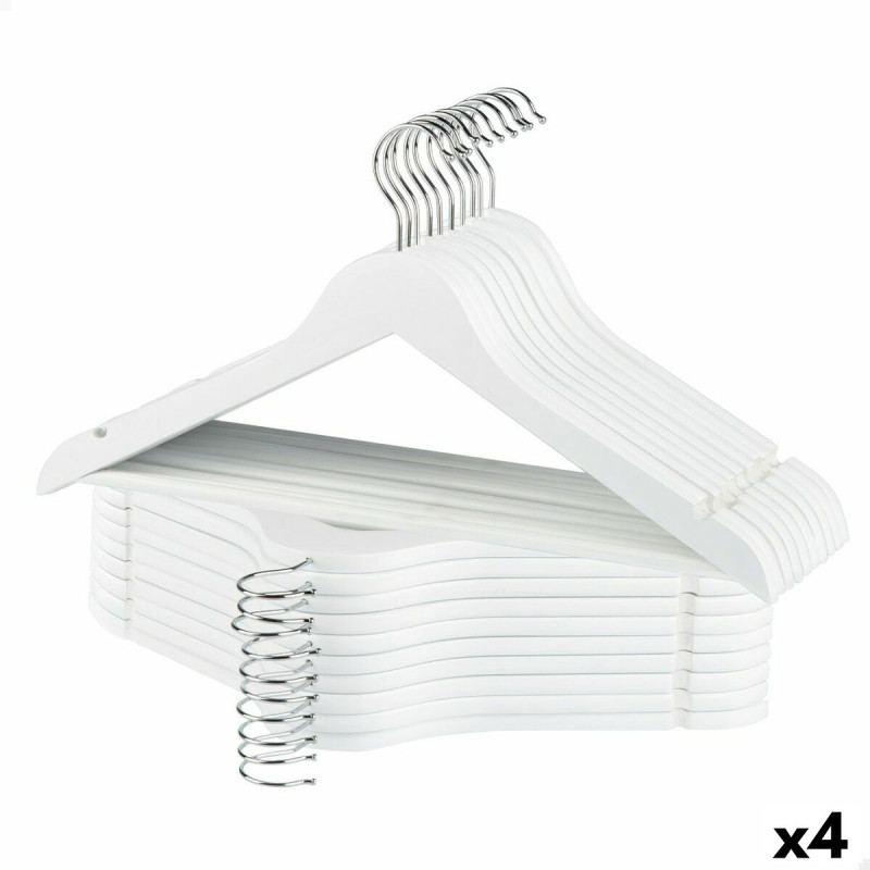 Juego de Perchas Max Home Blanco Madera Acero 44,5 x 23 x 1 cm 20 Piez Juego de Perchas Max Home Blanco Madera Acero 44,5 x 23 x 1 cm 20 Piez
