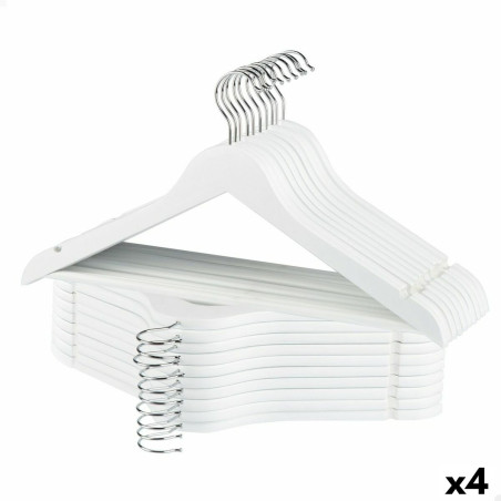 Juego de Perchas Max Home Blanco Madera Acero 44,5 x 23 x 1 cm 20 Piez