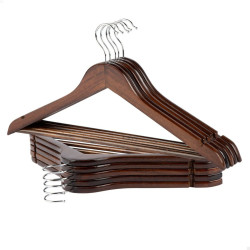 Juego de Perchas Max Home Marrón Madera Acero 44,5 x 23 x 1 cm 10 Pie