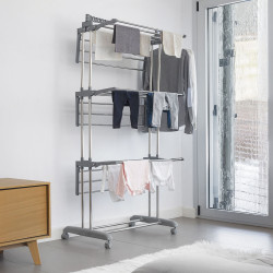 Tendedero Plegable Vertical con Ruedas Folver InnovaGoods 24 Barras