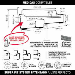 Funda para chaise longue de brazo largo izquierdo Sofaskins NIAGARA 21