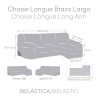 Funda para chaise longue de brazo largo izquierdo Eysa BRONX Gris oscu