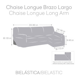 Funda para chaise longue de brazo largo derecho Eysa JAZ Blanco 180 x