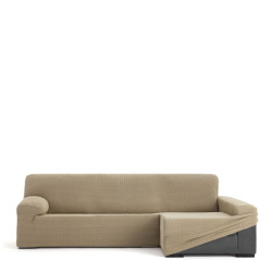 Funda para chaise longue de brazo largo derecho Eysa JAZ Beige 180 x 1