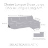 Funda para chaise longue de brazo largo derecho Eysa JAZ Azul 180 x 12