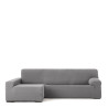 Funda para chaise longue de brazo largo izquierdo Eysa JAZ Gris 180 x