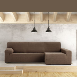 Funda para chaise longue de brazo largo derecho Eysa JAZ Marrón 180 x