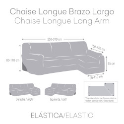 Funda para chaise longue de brazo largo izquierdo Eysa ULISES Rosa Ros