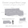 Funda para chaise longue de brazo largo derecho Eysa THOR Beige 170 x
