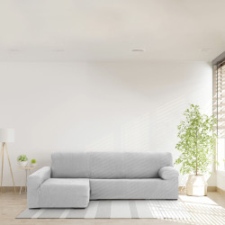 Funda para chaise longue de brazo largo izquierdo Eysa THOR Gris 170 x