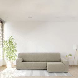 Funda para chaise longue de brazo largo derecho Eysa THOR Beige Lino 1