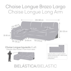 Funda para chaise longue de brazo largo izquierdo Eysa THOR Beige Lino
