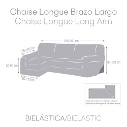 Funda para chaise longue de brazo corto izquierdo Eysa ROC Blanco 180