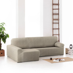 Funda para chaise longue de brazo corto izquierdo Eysa ROC Marrón Gla