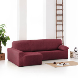 Funda para chaise longue de brazo corto izquierdo Eysa ROC Teja Rojo O