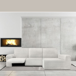 Funda para chaise longue de brazo largo derecho Eysa JAZ Blanco 180 x