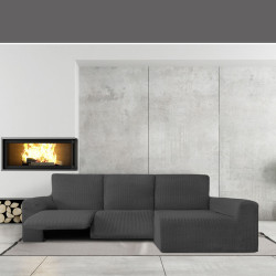 Funda para chaise longue de brazo largo derecho Eysa JAZ Gris oscuro 1