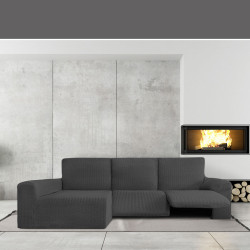 Funda para chaise longue de brazo largo izquierdo Eysa JAZ Gris oscuro