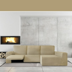 Funda para chaise longue de brazo largo derecho Eysa JAZ Beige 180 x 1