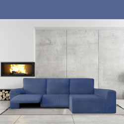 Funda para chaise longue de brazo largo derecho Eysa JAZ Azul 180 x 12
