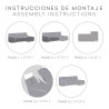 Funda para chaise longue de brazo largo izquierdo Eysa JAZ Gris 180 x