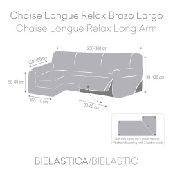 Funda para chaise longue de brazo largo izquierdo Eysa JAZ Marrón 180
