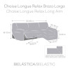 Funda para chaise longue de brazo largo derecho Eysa JAZ Rojo Oscuro 1