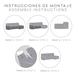 Funda para chaise longue de brazo largo izquierdo Eysa JAZ Rojo Oscuro