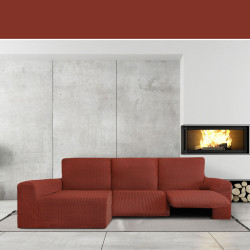 Funda para chaise longue de brazo largo izquierdo Eysa JAZ Rojo Oscuro