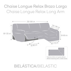 Funda para chaise longue de brazo largo derecho Eysa ROC Marrón Glac