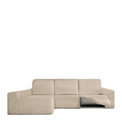 Funda para chaise longue de brazo largo izquierdo Eysa ROC Beige 180 x