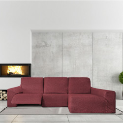 Funda para chaise longue de brazo largo derecho Eysa ROC Teja Rojo Osc