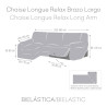 Funda para chaise longue de brazo largo izquierdo Eysa ROC Teja Rojo O