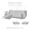 Funda para chaise longue de brazo corto derecho Eysa TURIN Antracita G