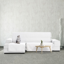 Funda para chaise longue de brazo corto izquierdo Eysa SILVER Blanco 1