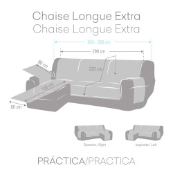 Funda para chaise longue de brazo corto izquierdo Eysa AQUA Naranja 10