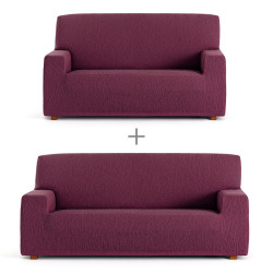 Juego de fundas para sofá Eysa TROYA Burdeos 70 x 110 x 210 cm 2 Piez