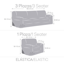 Juego de fundas para sofá Eysa TROYA Marrón 70 x 110 x 210 cm 3 Piez
