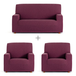 Juego de fundas para sofá Eysa TROYA Burdeos 70 x 110 x 210 cm 3 Piez