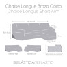 Funda para chaise longue de brazo corto derecho Eysa BRONX Blanco 110