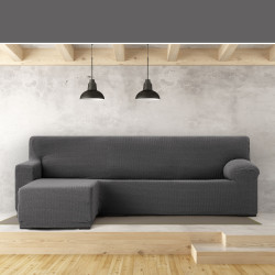 Funda para chaise longue de brazo corto izquierdo Eysa JAZ Gris oscuro