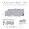 Funda para chaise longue de brazo corto izquierdo Eysa THOR Beige 110