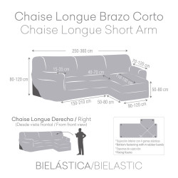 Funda para chaise longue de brazo corto derecho Eysa THOR Marrón 110