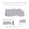 Funda para chaise longue de brazo corto derecho Eysa THOR Marrón 110