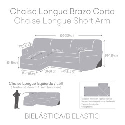 Funda para chaise longue de brazo corto izquierdo Eysa THOR Beige 110