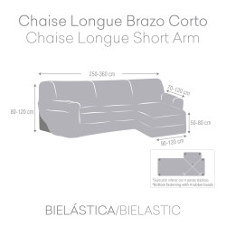 Funda para chaise longue de brazo corto derecho Eysa ROC Blanco 120 x