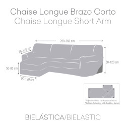 Funda para chaise longue de brazo corto izquierdo Eysa ROC Marrón cla