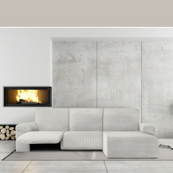 Funda para chaise longue de brazo corto derecho Eysa JAZ Blanco 120 x