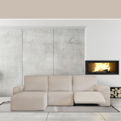 Funda para chaise longue de brazo corto izquierdo Eysa JAZ Beige 120 x